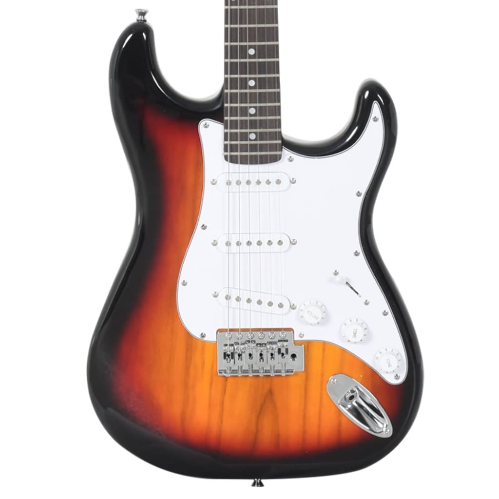 vidaXL Elektrisk gitar for nybegynnere med veske brun og hvit 4/4 39"