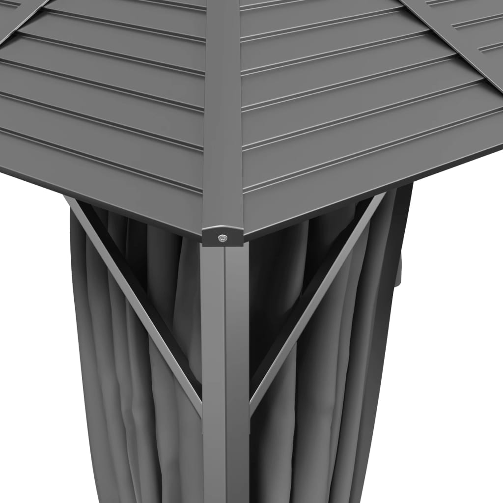 vidaXL Paviljong med sidevegger og dobbelt tak 3x4 m antrasitt