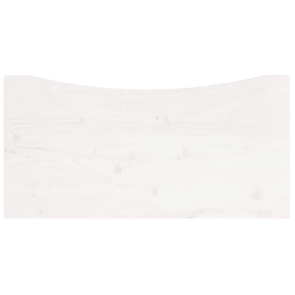 vidaXL Skrivebord hvit 80x40x2,5 cm heltre furu