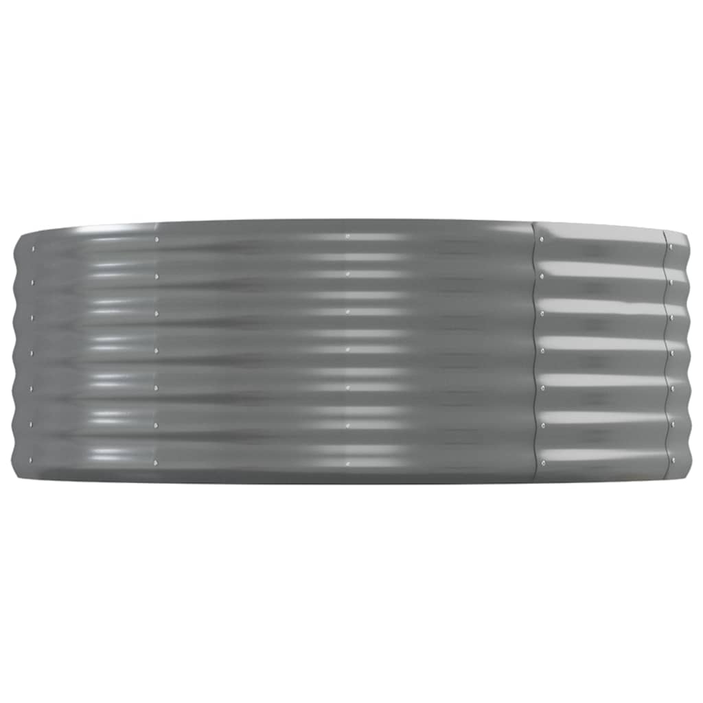 vidaXL Høybed pulverlakkert stål 544x100x36 cm grå