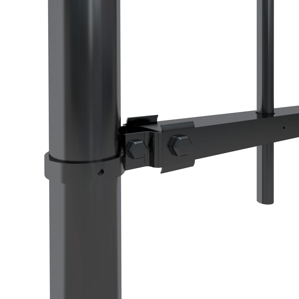 vidaXL Hagegjerde med buet topp stål 10,2x1,2 m svart