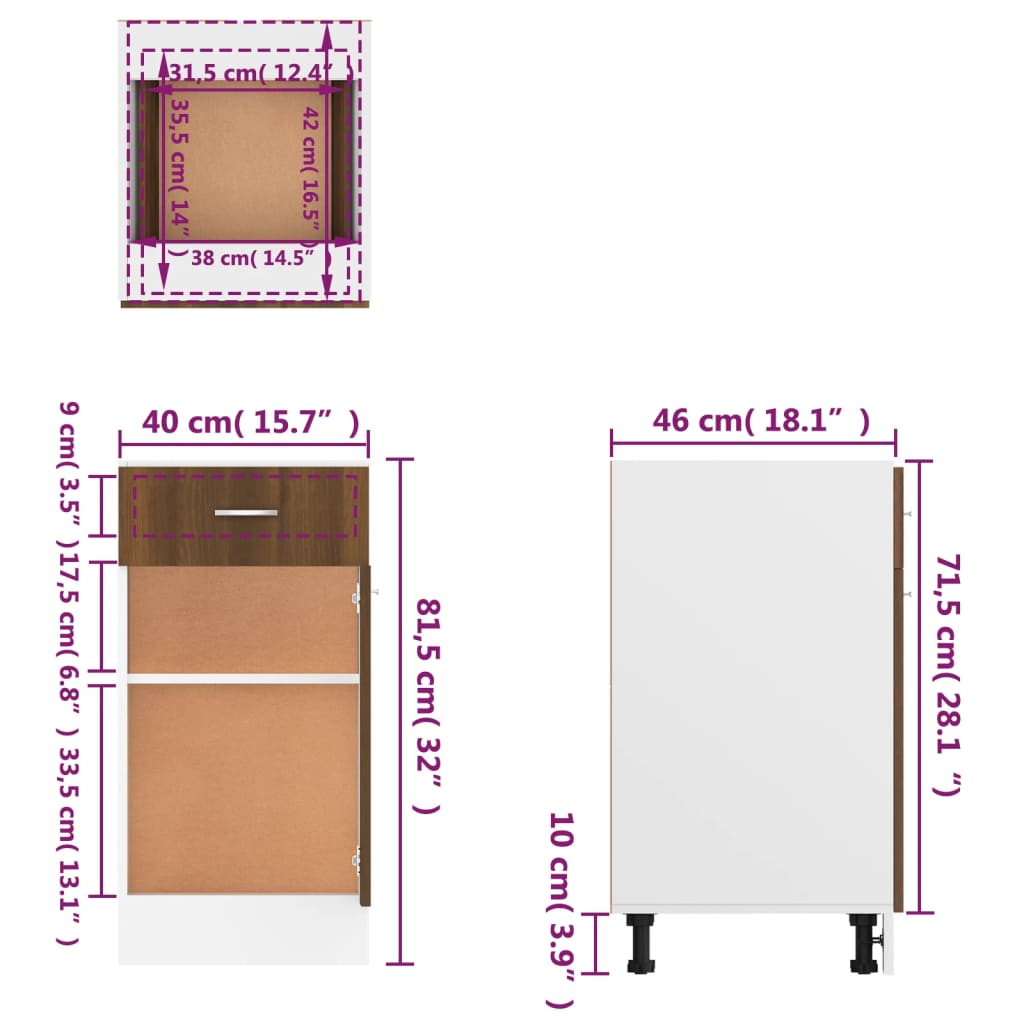 Høyskap 2 Pcs Svart Eik 69,5 X 34 X 180 Cm Konstruert Tre main image 0