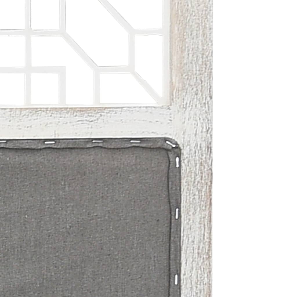 vidaXL Romdeler 3 paneler grå 105x165 cm stoff