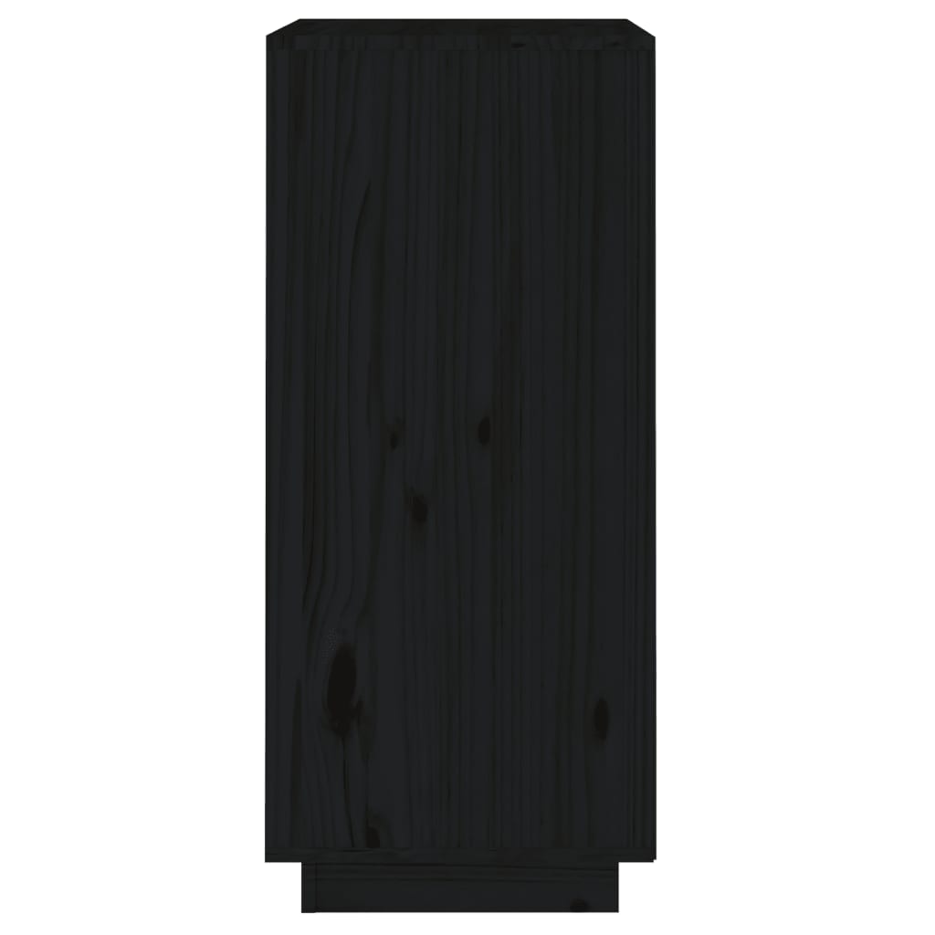 vidaXL Skjenk svart 38x35x80 cm heltre furu
