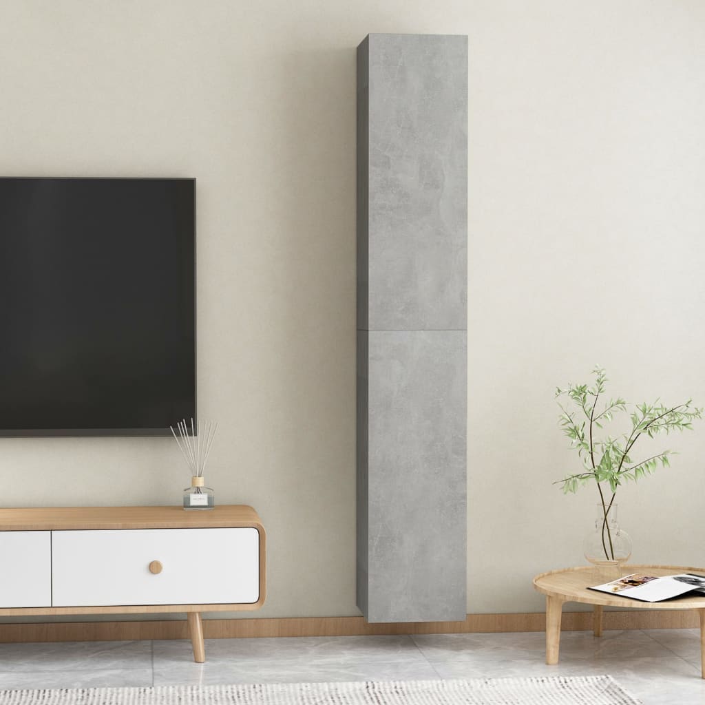 vidaXL TV-benker 2 stk betonggrå 30,5x30x90 cm sponplate