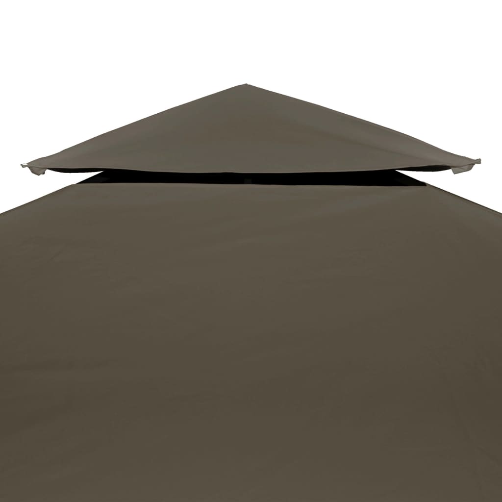 vidaXL Dobbel toppduk til paviljong 310 g/m² 3x3 m gråbrun