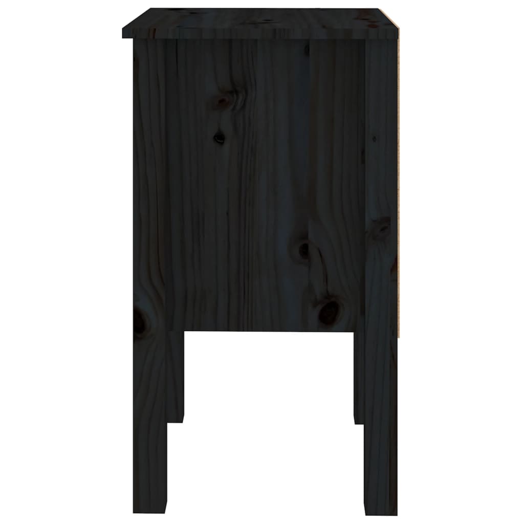 vidaXL Nattbord svart 40x35x61,5 cm heltre furu