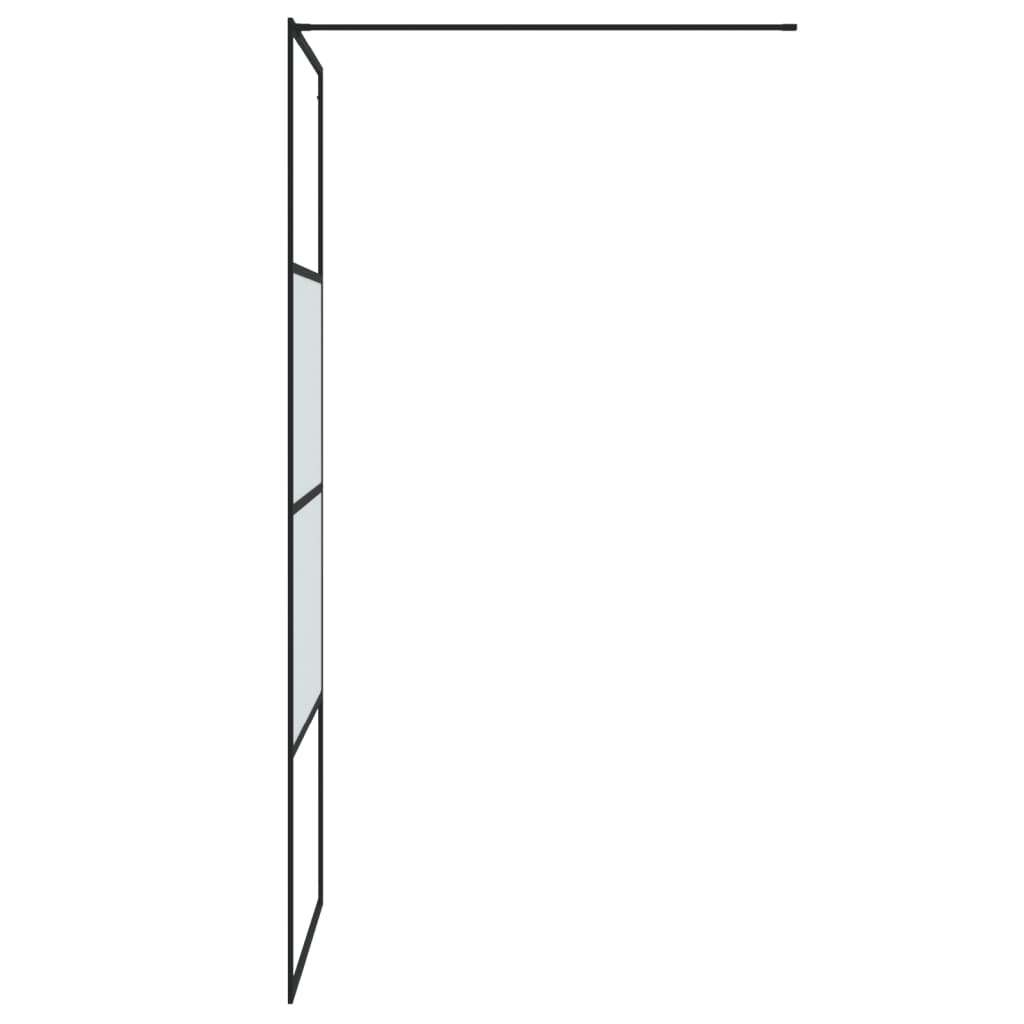 vidaXL Dusjvegg svart 80x195 cm halvfrostet ESG-glass