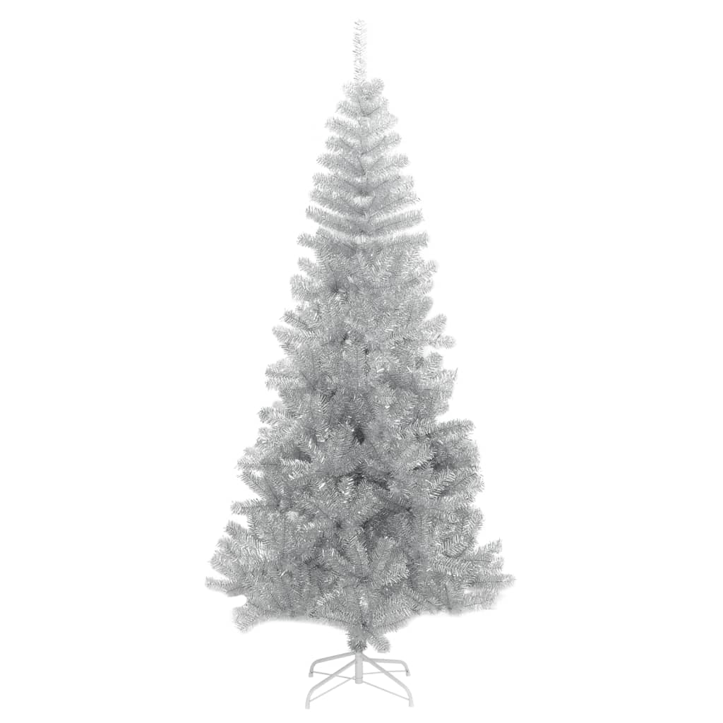 vidaXL Kunstig juletre med stativ sølv 210 cm PET