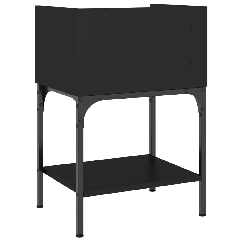 vidaXL Nattbord svart 40,5x31x60 cm konstruert tre