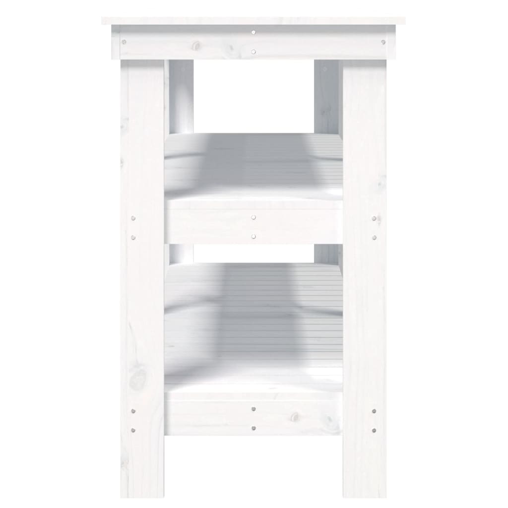 vidaXL Arbeidsbenk hvit 142,5x50x80 cm heltre furu
