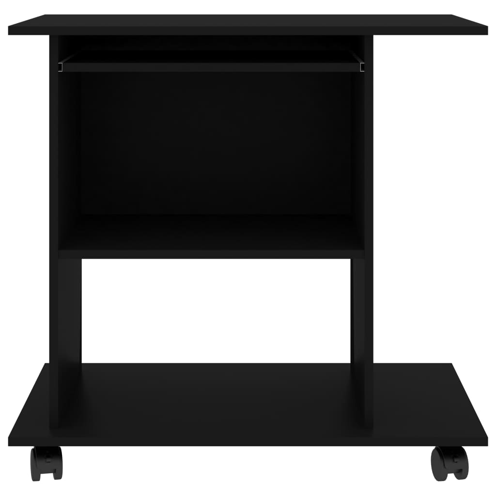 vidaXL Databord svart 80x50x75 cm sponplate