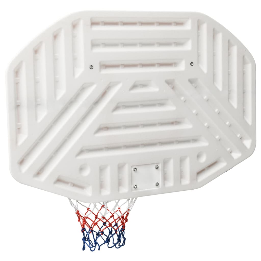 vidaXL Bakplate for basketballkurv hvit 109x71x3 cm polyeten