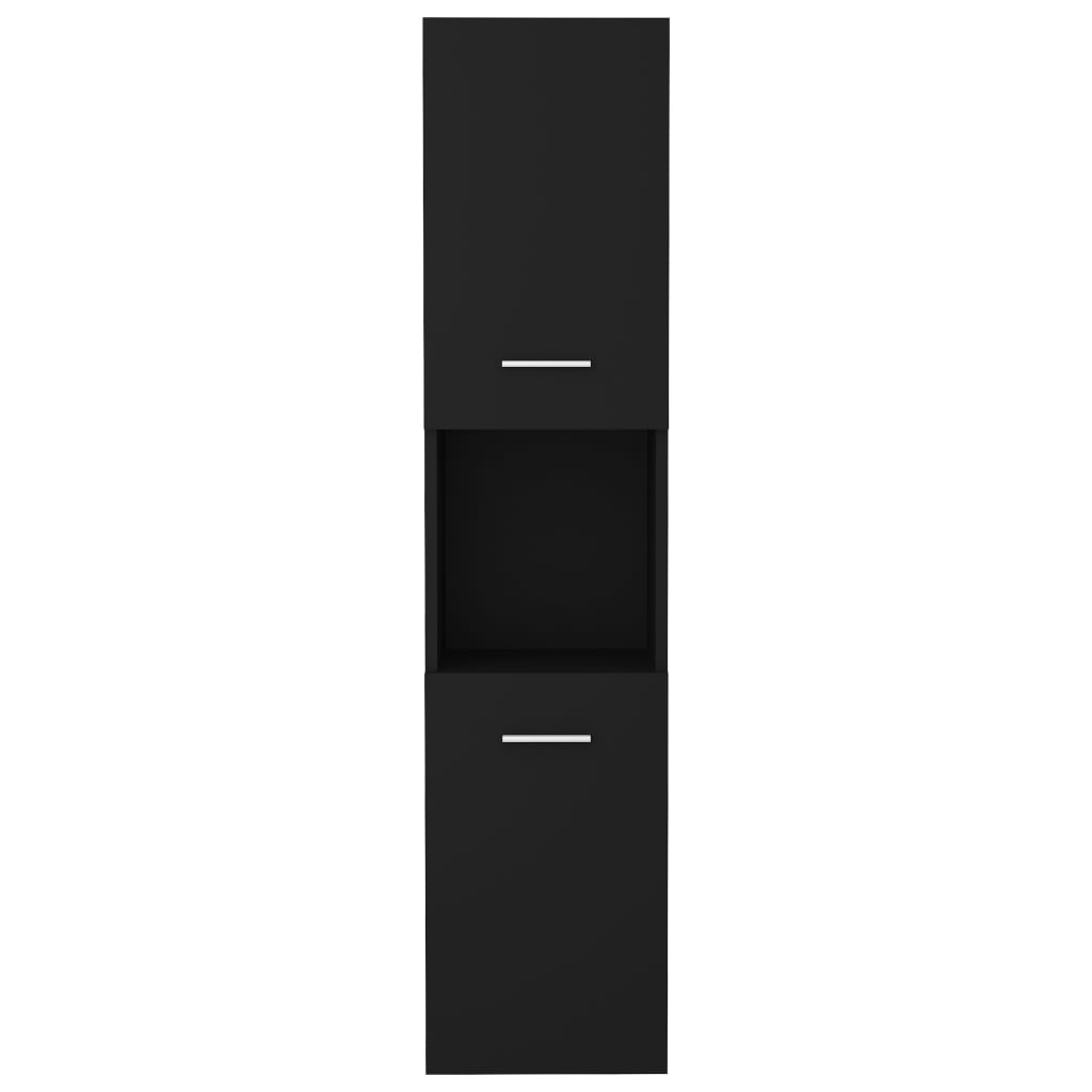 vidaXL Baderomsskap svart 30x30x130 cm konstruert tre