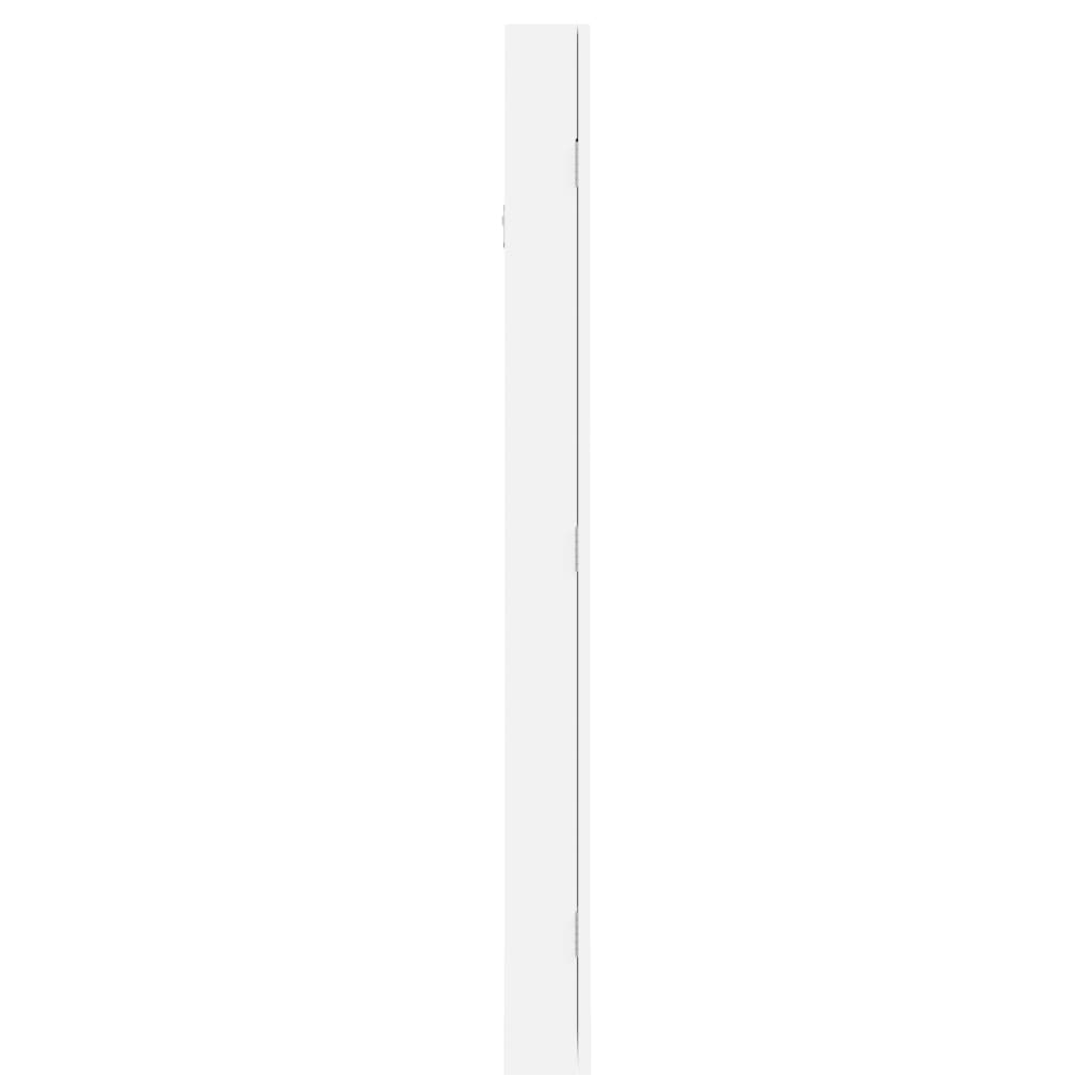 vidaXL Vegghengt smykkeskap med speil hvit 30x8,5x106 cm