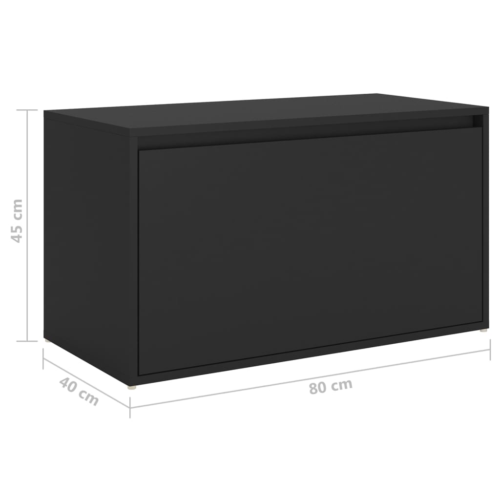 vidaXL Gangbenk 80x40x45 cm svart sponplate