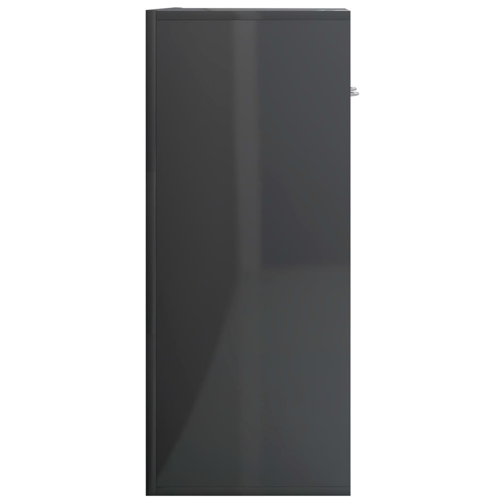 vidaXL Skjenk høyglans grå 60x30x75 cm sponplate