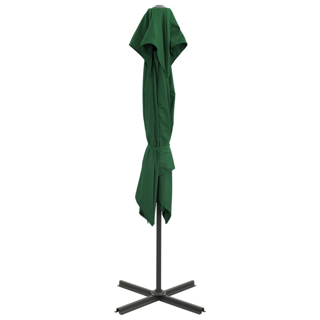 vidaXL Hengeparasoll med dobbel topp 250x250 cm grønn