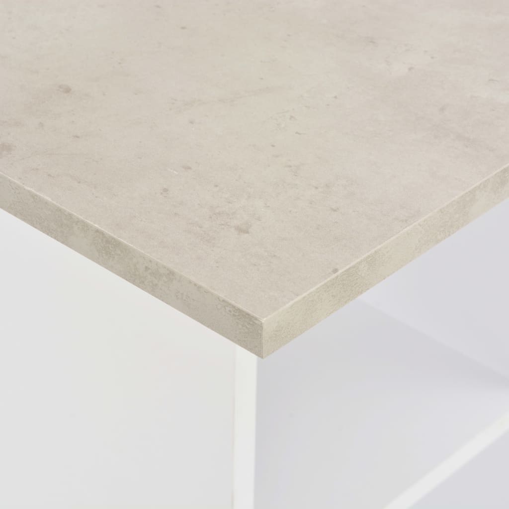vidaXL Barbord hvit og betong 60x60x110 cm