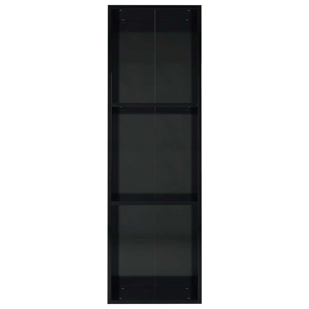 vidaXL Bokhylle/TV-benk svart høyglans 36x30x114 cm sponplate