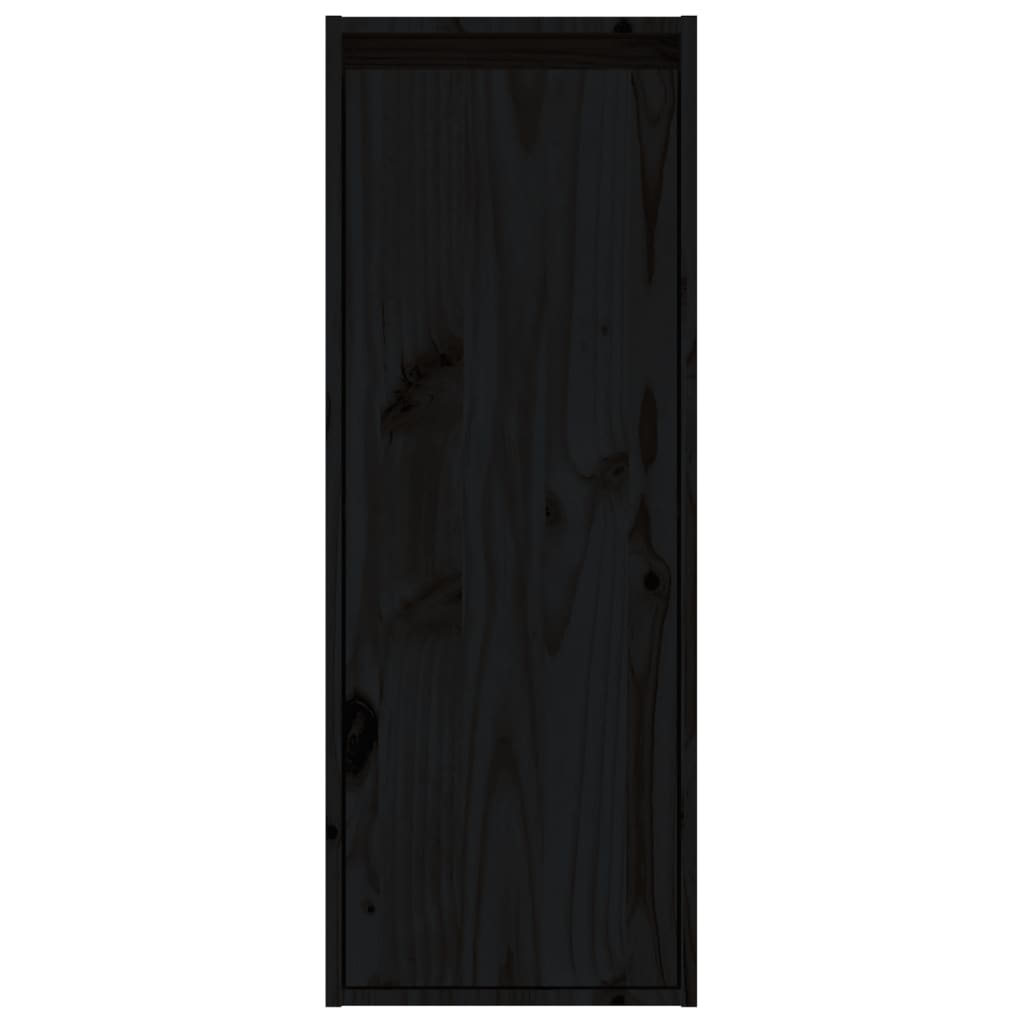 vidaXL Veggskap svart 30x30x80 cm heltre furu