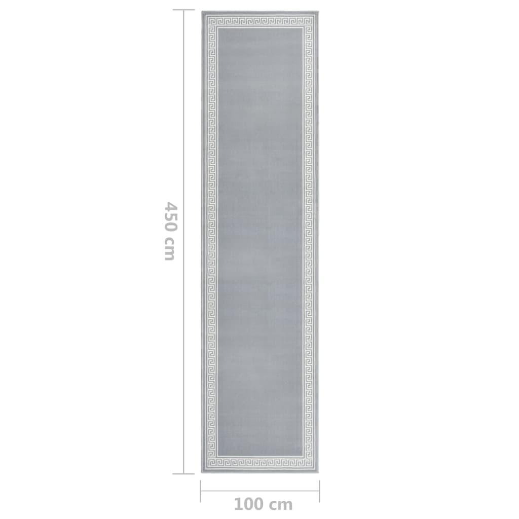 vidaXL Gulvteppe BFC grå med motiv 100x450 cm