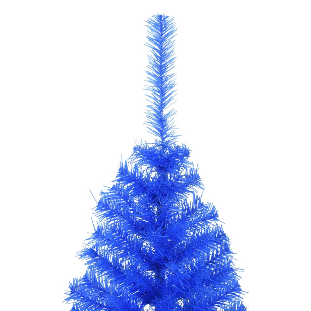 vidaXL Kunstig juletre halvt med stativ blå 150 cm PVC