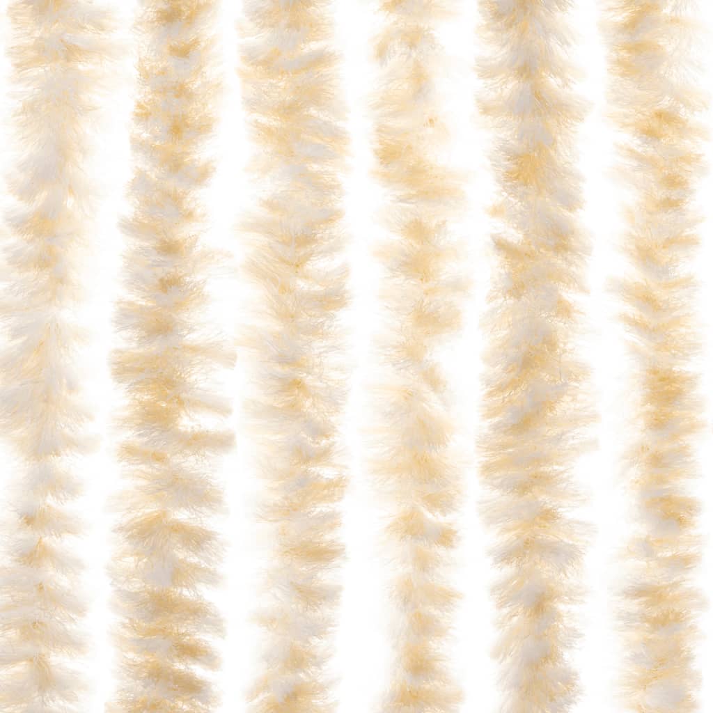 vidaXL Fluegardin beige og hvit 100x200 cm chenille