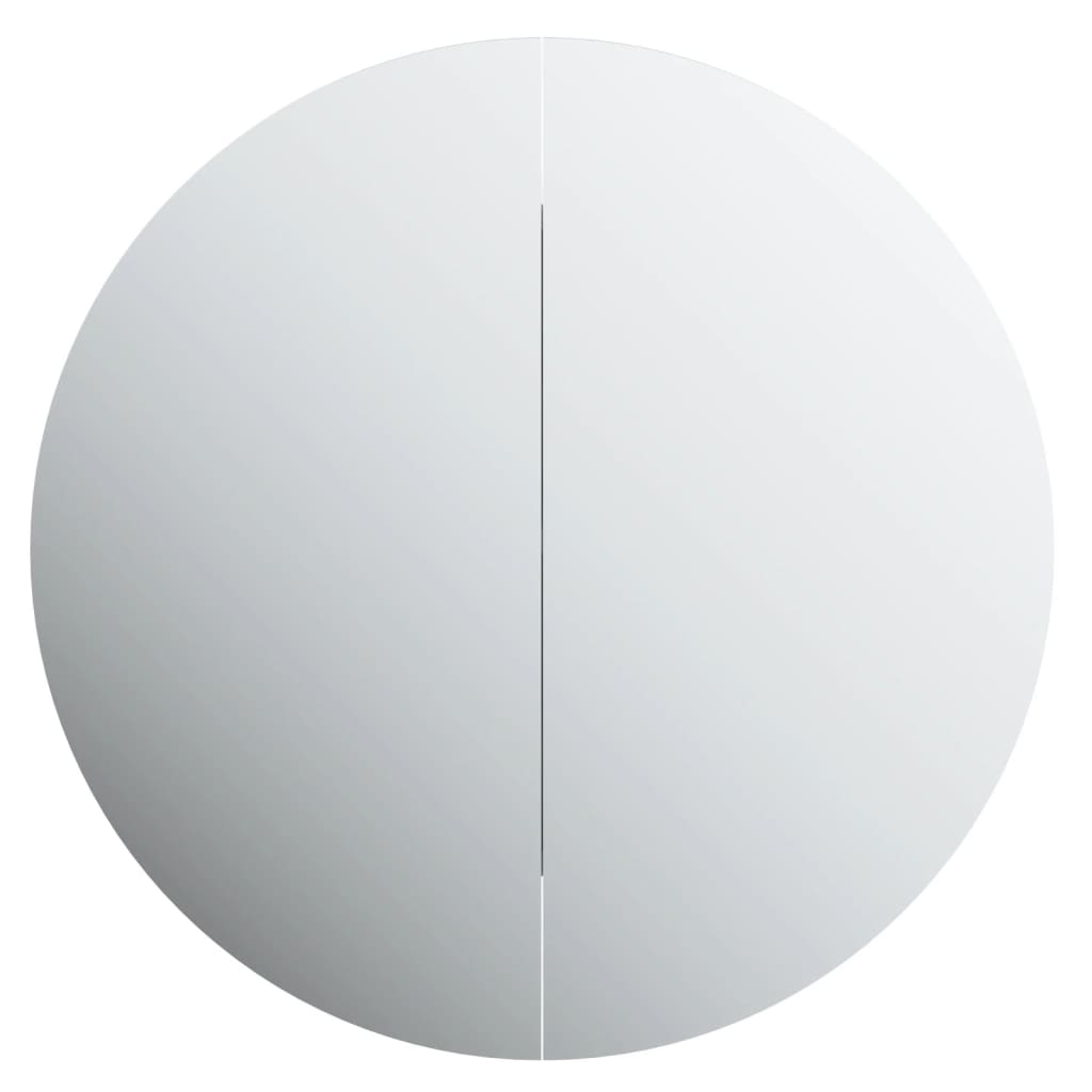 vidaXL Baderomsskap med rundt speil og LED hvit 54x54x17,5 cm