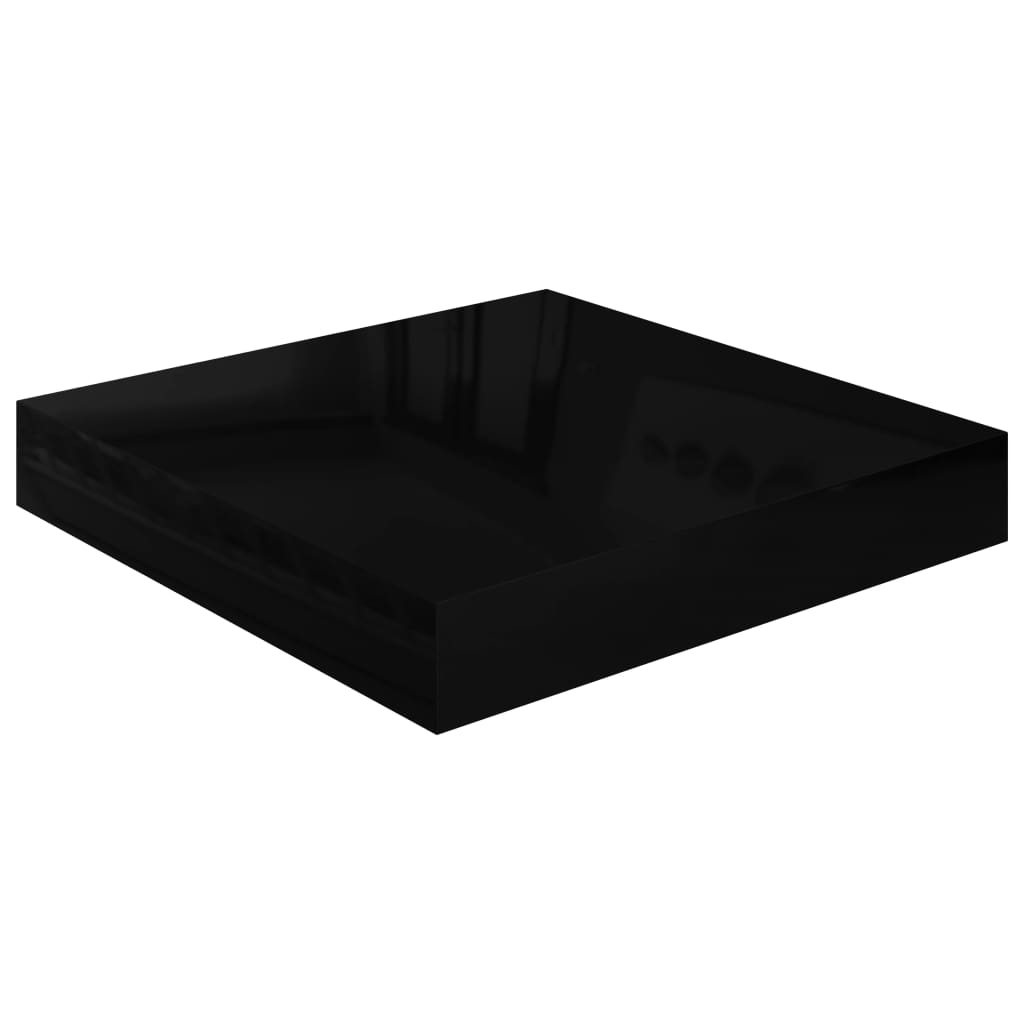 vidaXL Flytende vegghylle høyglans svart 23x23,5x3,8 cm MDF