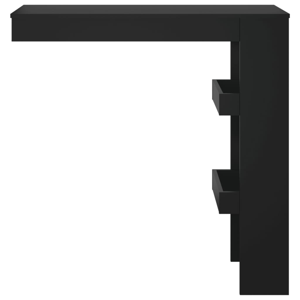 vidaXL Veggmontert barbord svart 102x45x103,5 cm konstruert tre