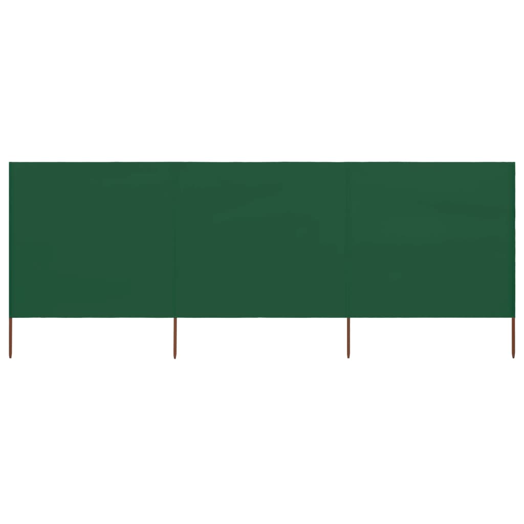 vidaXL Vindskjerm 3 paneler stoff 400x80 cm grønn