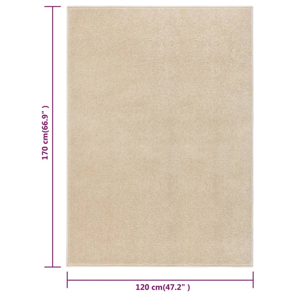 vidaXL Teppe med kort luv 120x170 cm beige