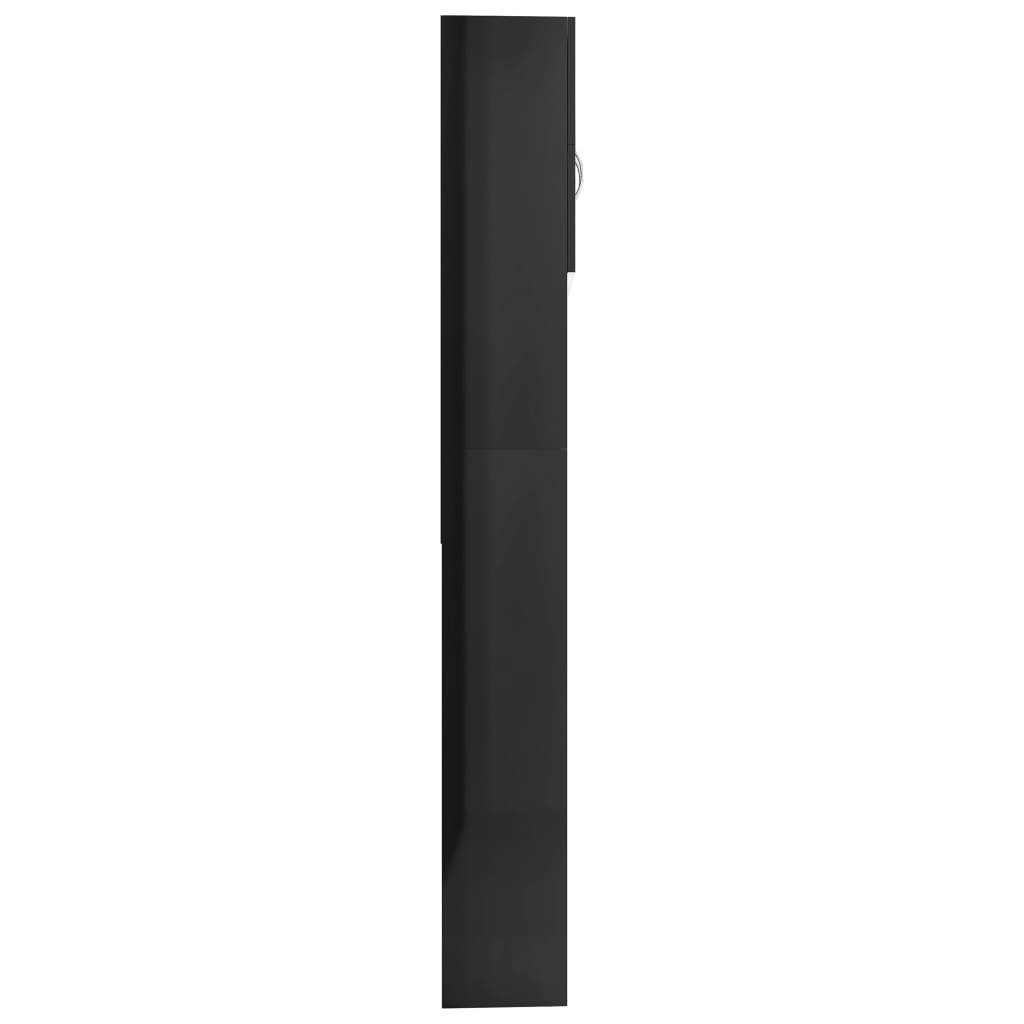 vidaXL Vaskemaskinskap høyglans svart 64x25,5x190 cm