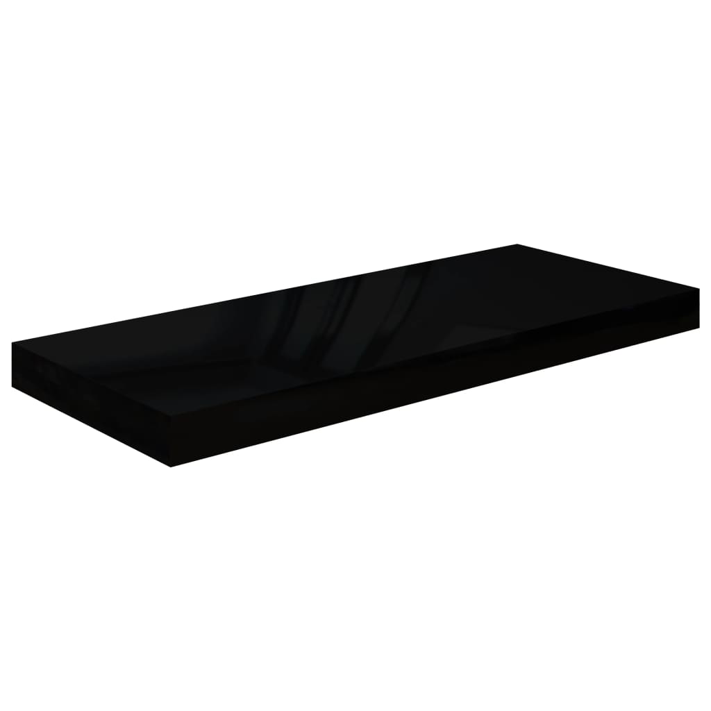 vidaXL Flytende vegghyller 4 stk høyglans svart 60x23,5x3,8 cm MDF