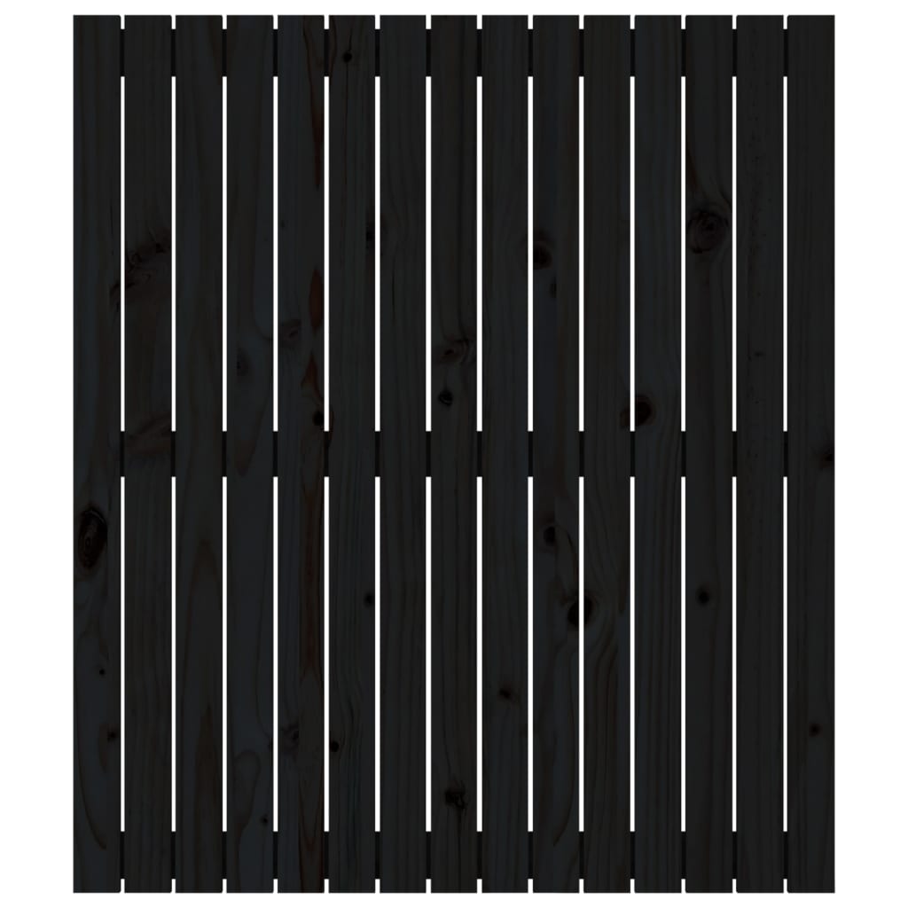 vidaXL Veggmontert sengegavl svart 95,5x3x110 cm heltre furu