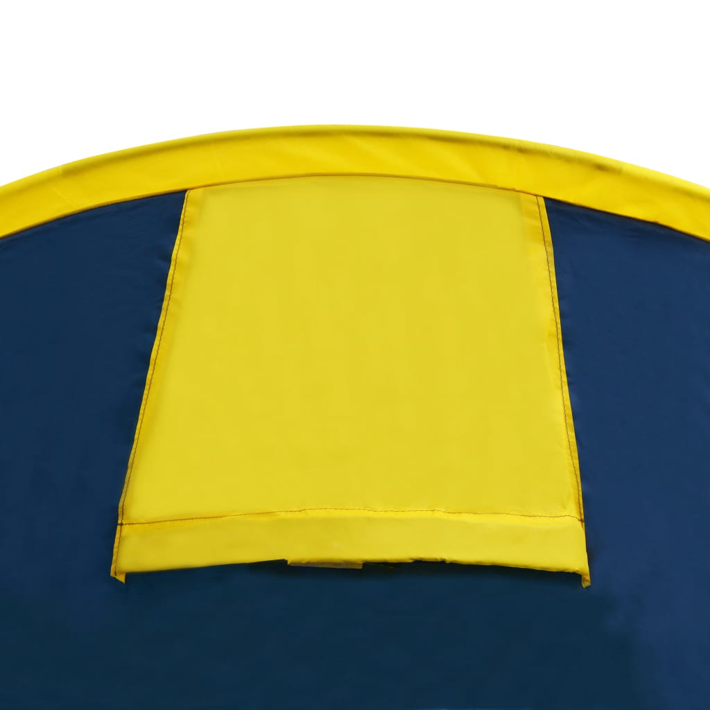 vidaXL Campingtelt 4 personer marineblå/gul
