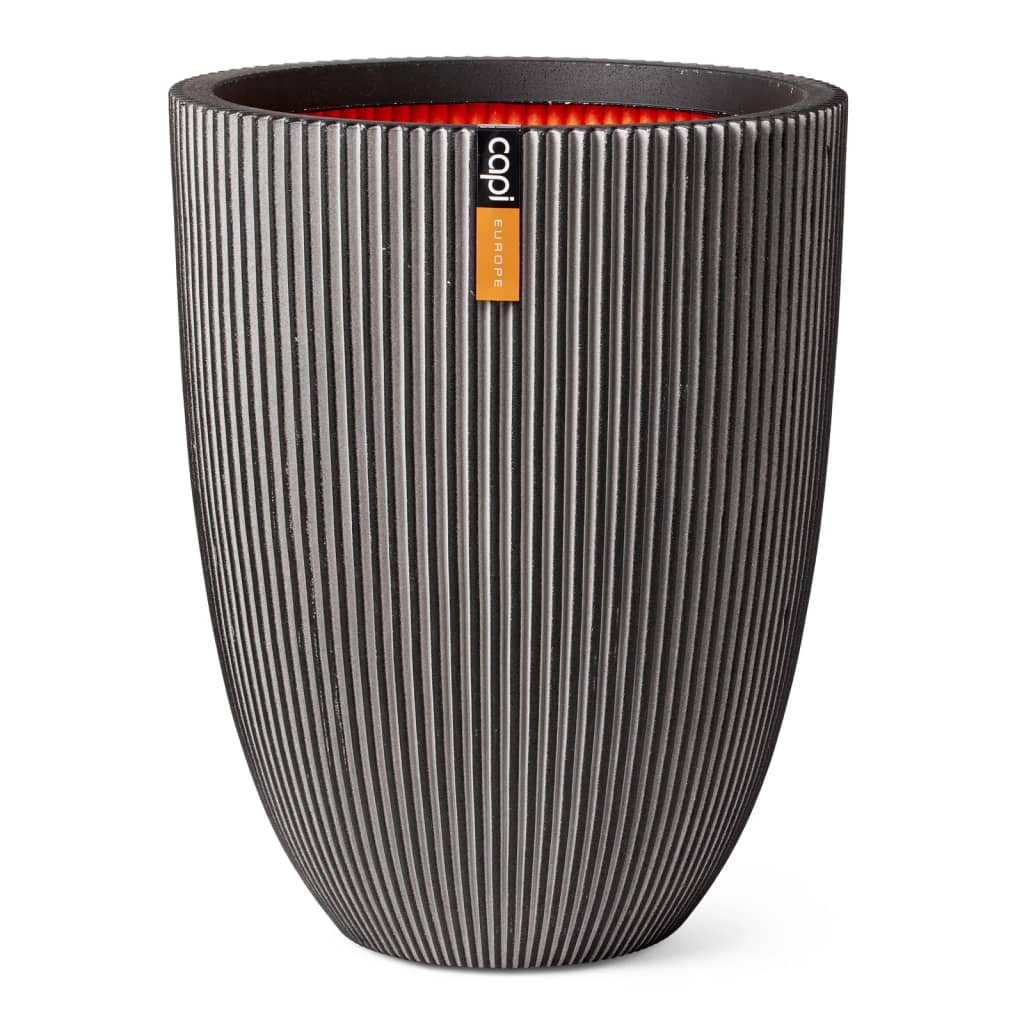 Capi Vase elegant Groove 34x46 cm antrasitt