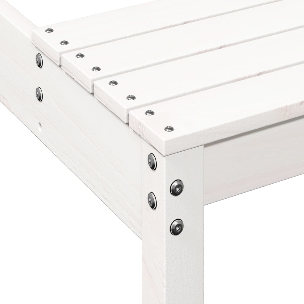 vidaXL Piknikbord hvit 110x134x75 cm heltre furu