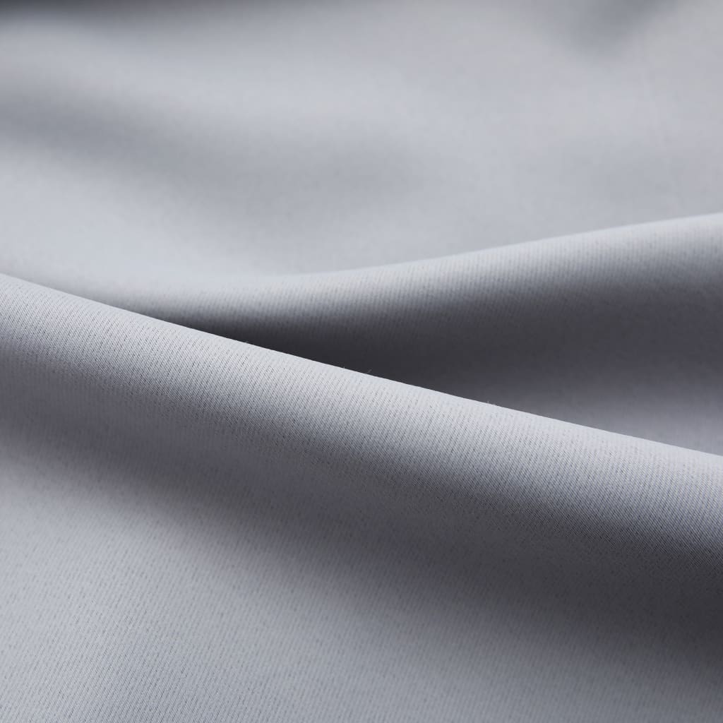 vidaXL Lystette gardiner med kroker 2 stk grå 140x245 cm
