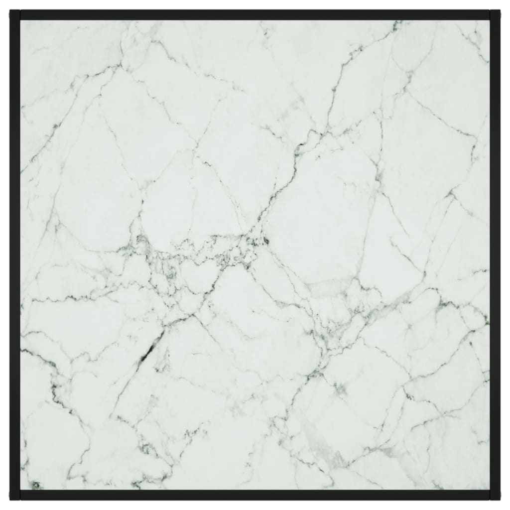 vidaXL Salongbord svart med hvitt marmorglass 90x90x50 cm