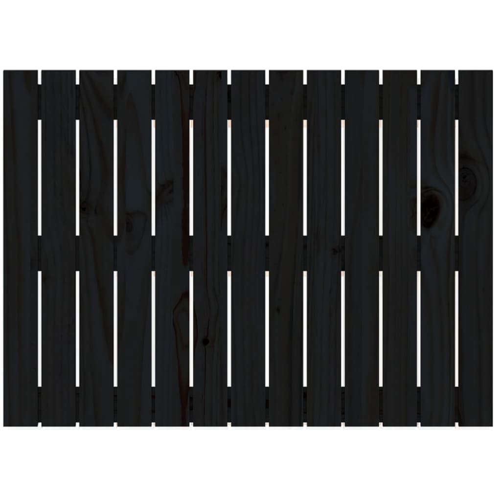 vidaXL Veggmontert sengegavl svart 82,5x3x60 cm heltre furu