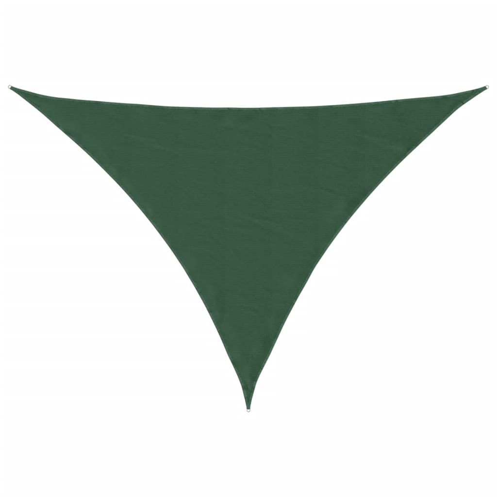 vidaXL Solseil oxfordstoff trekantet 3,5x3,5x4,9 m mørkegrønn