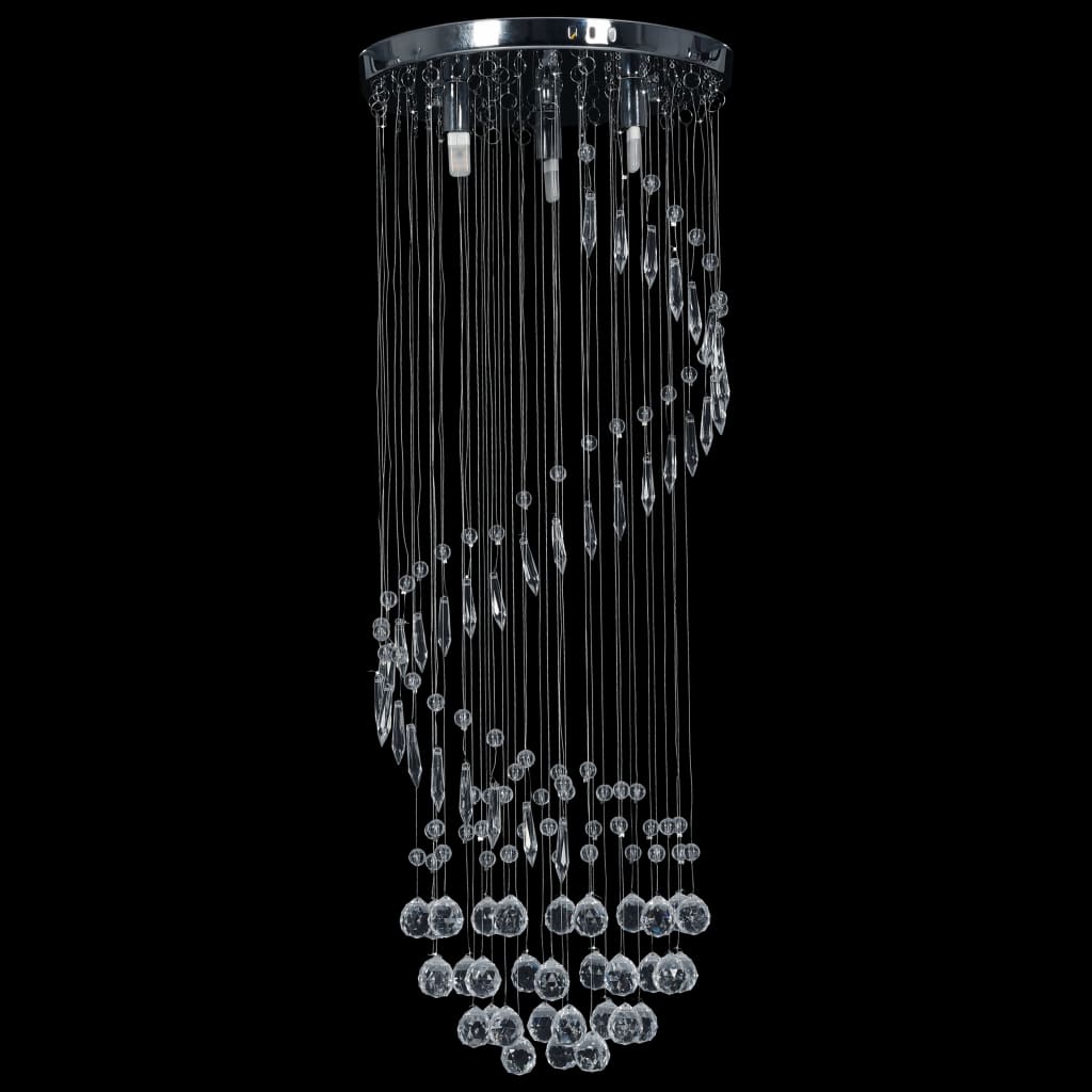 vidaXL Taklampe med krystallperler sølv spiral G9