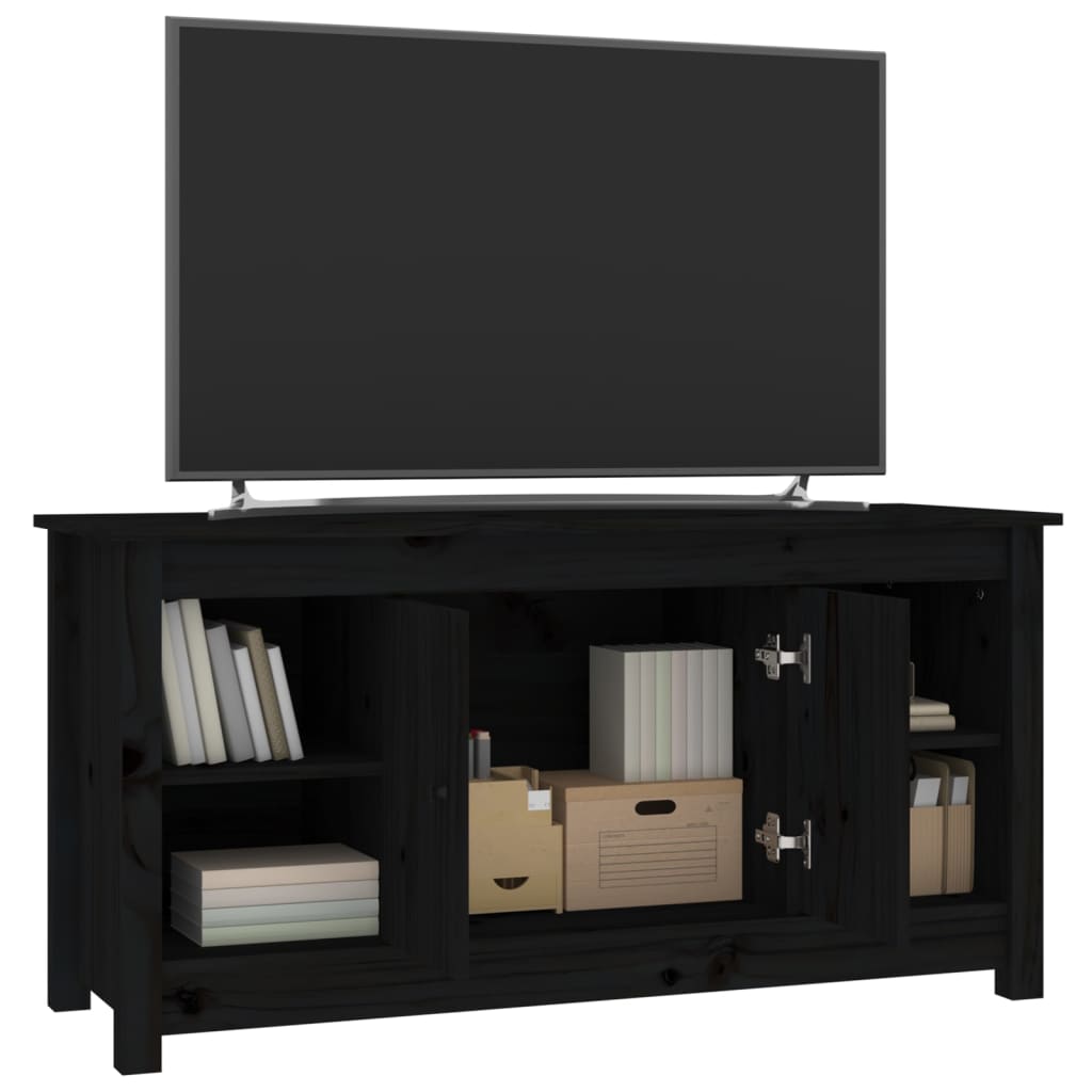 vidaXL TV-benk svart 103x36,5x52 cm heltre furu