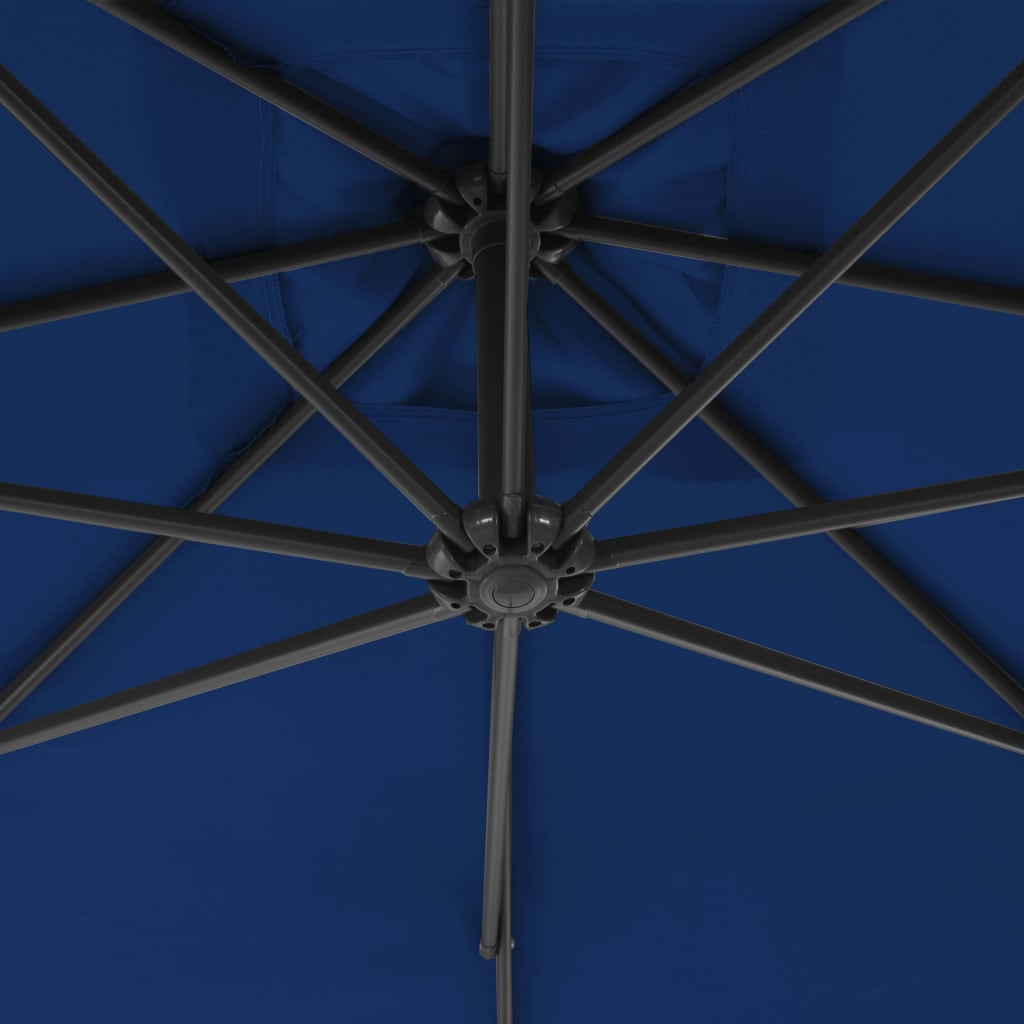 vidaXL Hengeparasoll med stålstang 300 cm asurblå
