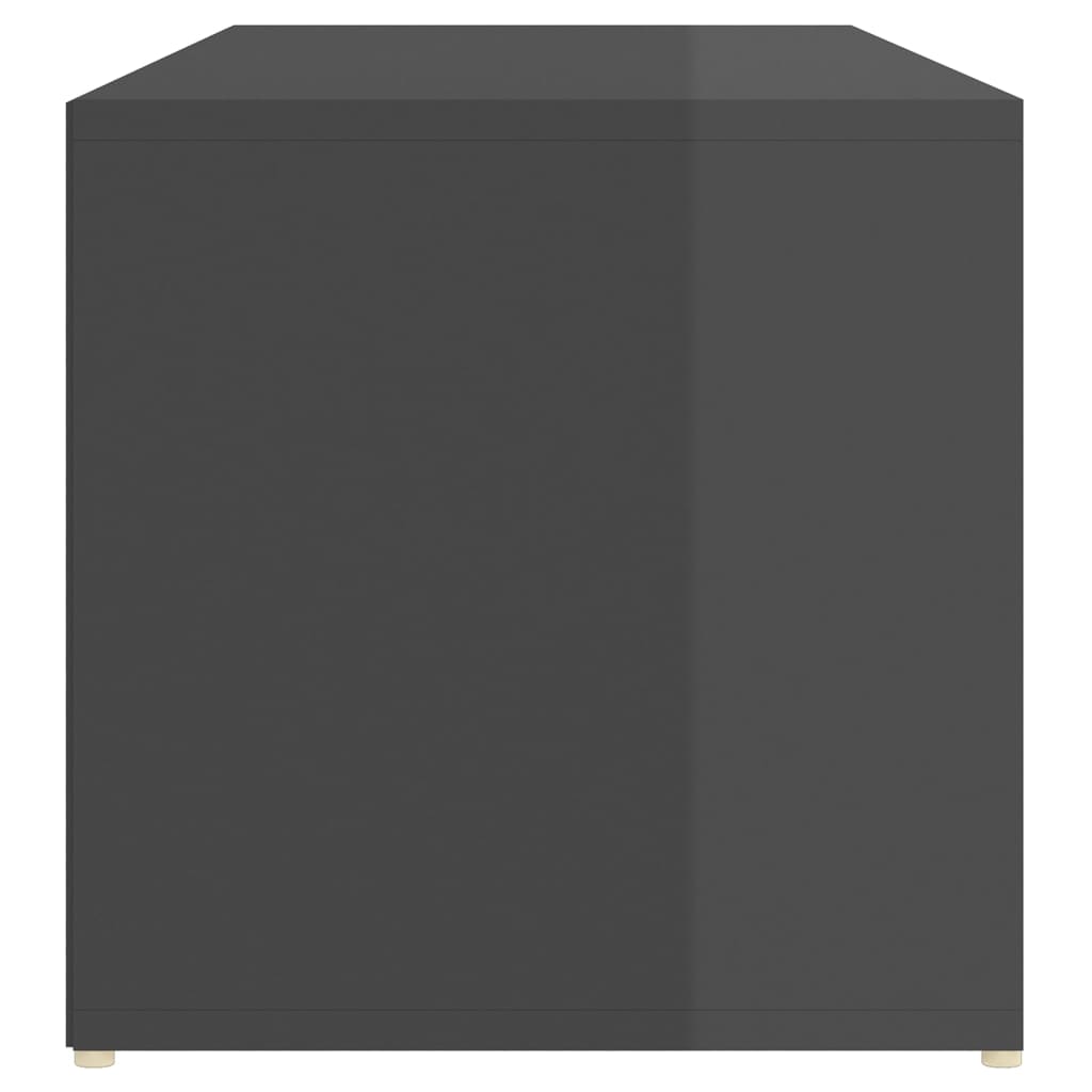 vidaXL Skobenk høyglans grå 105x35x35 cm sponplate