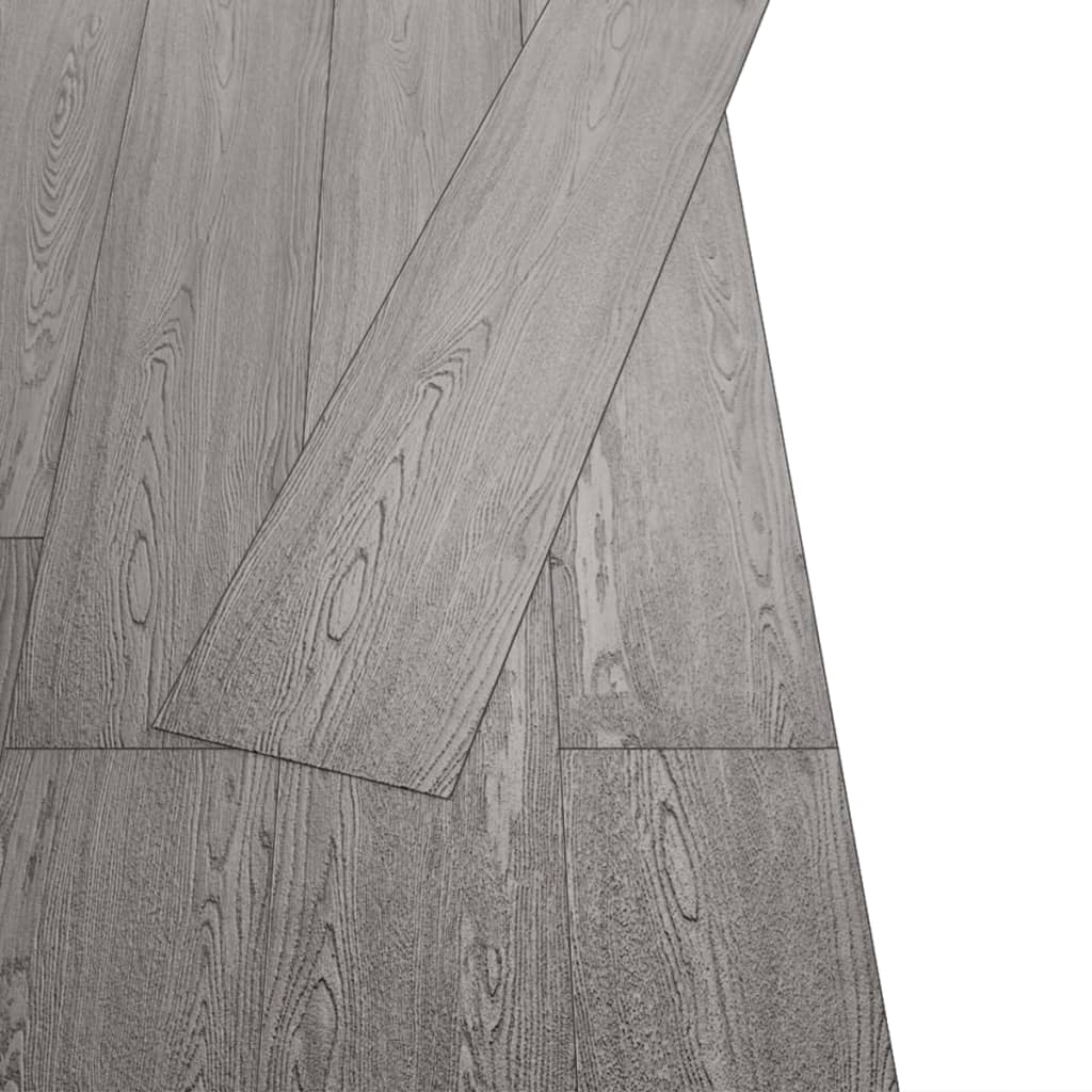 vidaXL Selvklebende PVC gulvplanker 2,51 m² 2 mm mørkegrå