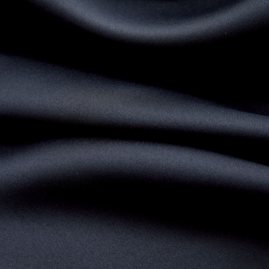 vidaXL Lystett gardin med metallringer svart 290x245 cm