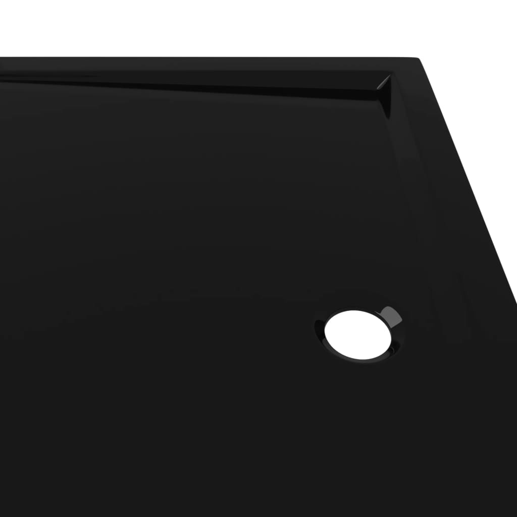 vidaXL Rektangulært dusjbrett ABS svart 80x110 cm